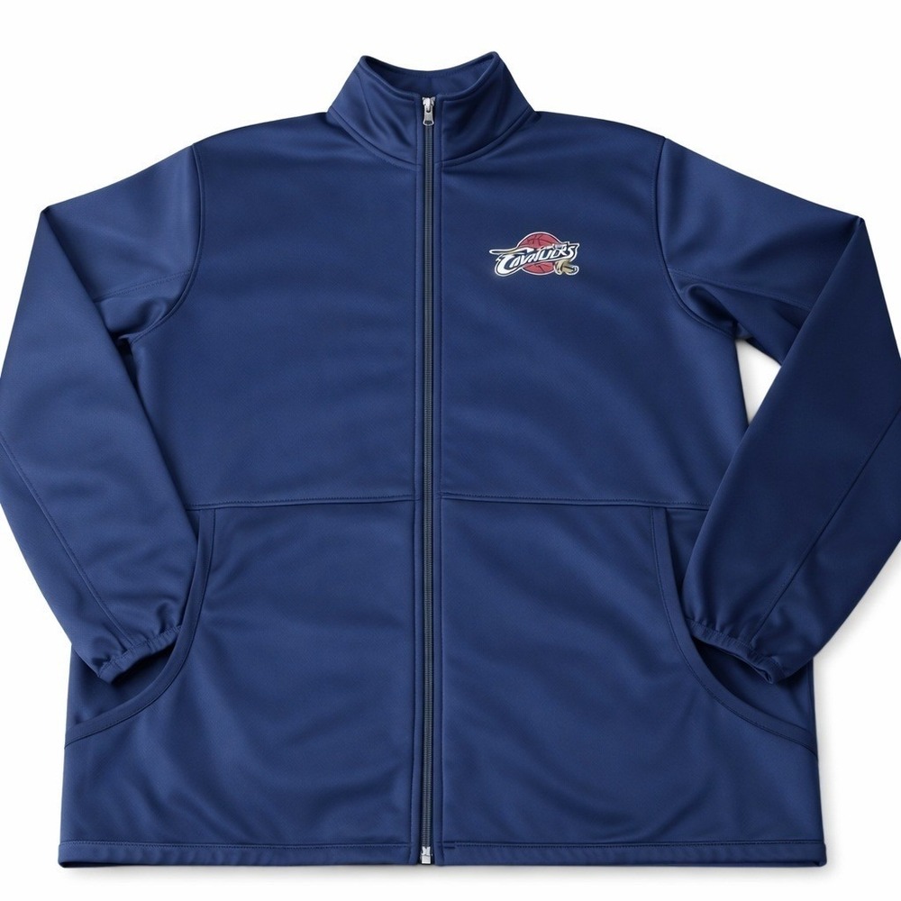 CLEVELAND CAVS Jacket L Insulated Lined Full Zip Pockets Cavaliers NBA Warm Up